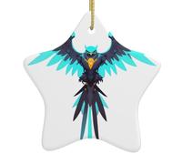 AKGFFDS Circuit Hawk Emblem Printing Christmas Ceramic Star Pendant Festive and Creative Decoration Easy to hang