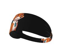 AKGFFDS Clever Fox Printing Elastic Exercise Headband Sports Head Tie for Men and Women, Soft, Quick-Dry