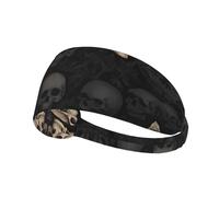 AKGFFDS Cool skull Printing Elastic Exercise Headband Sports Head Tie for Men and Women, Soft, Quick-Dry