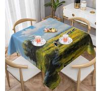 AKGFFDS Cows on the ranch Printing Square Decorative Tablecloth 60"x60" Waterproof, Wrinkle-Resistant, Reusable for Coffee Shops, Buffet, Picnics, Weddings, Parties