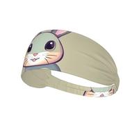 AKGFFDS Cute little bunny Printing Elastic Exercise Headband Sports Head Tie for Men and Women, Soft, Quick-Dry