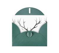 AKGFFDS Dark Green Holiday greeting check blank card and pearl beautiful blank note block Antler Skeleton Printing