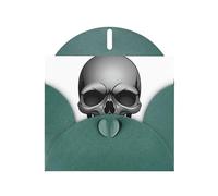 AKGFFDS Dark Green Holiday greeting check blank card and pearl beautiful blank note block Butterfly skull Printing