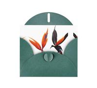 AKGFFDS Dark Green Holiday greeting check blank card and pearl beautiful blank note block Colorful bird of paradise Printing