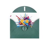 AKGFFDS Dark Green Holiday greeting check blank card and pearl beautiful blank note block Colour clash Printing