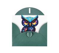 AKGFFDS Dark Green Holiday greeting check blank card and pearl beautiful blank note block Cosmic Owl Printing