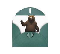 AKGFFDS Dark Green Holiday greeting check blank card and pearl beautiful blank note block Data Bear Binary Printing