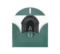AKGFFDS Dark Green Holiday greeting check blank card and pearl beautiful blank note block Devil's Grave Printing