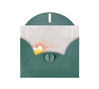 AKGFFDS Dark Green Holiday greeting check blank card and pearl beautiful blank note block Glorious yellow flower in bloom Printing