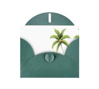 AKGFFDS Dark Green Holiday greeting check blank card and pearl beautiful blank note block Hainan Coconut Tree Printing