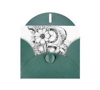 AKGFFDS Dark Green Holiday greeting check blank card and pearl beautiful blank note block Letter B made of flowers Printing