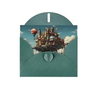 AKGFFDS Dark Green Holiday greeting check blank card and pearl beautiful blank note block Levitating Cities Printing