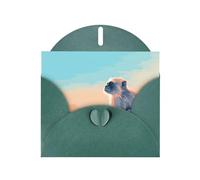 AKGFFDS Dark Green Holiday greeting check blank card and pearl beautiful blank note block Lonely Monkey Printing