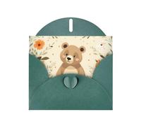 AKGFFDS Dark Green Holiday greeting check blank card and pearl beautiful blank note block Lost Bear Printing