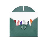 AKGFFDS Dark Green Holiday greeting check blank card and pearl beautiful blank note block Seven-root colored feathers Printing
