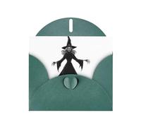 AKGFFDS Dark Green Holiday greeting check blank card and pearl beautiful blank note block The evil magic witch Printing