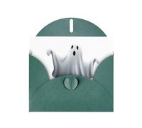 AKGFFDS Dark Green Holiday greeting check blank card and pearl beautiful blank note block The floating ghost Printing