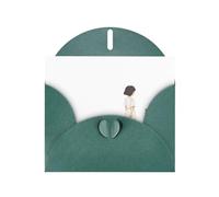 AKGFFDS Dark Green Holiday greeting check blank card and pearl beautiful blank note block The story of people and dogs Printing