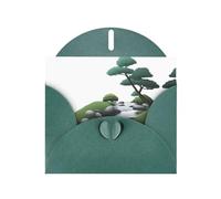 AKGFFDS Dark Green Holiday greeting check blank card and pearl beautiful blank note block Thousands of waters and mountains Printing