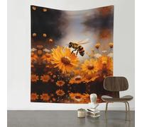 AKGFFDS Decoration Tapestry 60x51in A honey bee collecting nectar Printing Soft, Durable, Skin Friendly, Lightweight Wall Hanging for Indoor & Outdoor Use