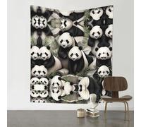 AKGFFDS Decoration Tapestry 60x51in Giant panda watching the fun Printing Soft, Durable, Skin Friendly, Lightweight Wall Hanging for Indoor & Outdoor Use