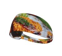 AKGFFDS Delicious Chicken Fried Steak Printing Elastic Exercise Headband Sports Head Tie for Men and Women, Soft, Quick-Dry
