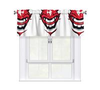 AKGFFDS Devil's Smile Printing Curtain Valance 54x18in for Kitchen, Bathroom, Laundry Room, and Studio Decor