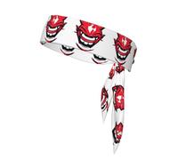 AKGFFDS Devil's Smile Printing Sports Head Tie Headband for Men and Women, Soft & Breathable Moisture Wicking Athletic
