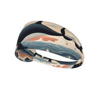 AKGFFDS Dolphin jumping off the water Printing Elastic Exercise Headband Sports Head Tie for Men and Women, Soft, Quick-Dry
