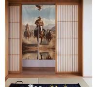AKGFFDS Door curtain 34x56in Desert Horseback Riders Printing good drape light-blocking and dust-proof suitable for offices and restaurants