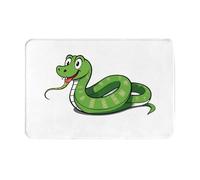 AKGFFDS Doormat floor mat 16x24in A happy year of the snake Printing water-absorbent Anti-slip, for front doors, entrances, and bathrooms