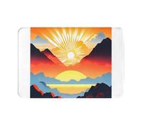 AKGFFDS Doormat floor mat 16x24in Bright sunrise Printing water-absorbent Anti-slip, for front doors, entrances, and bathrooms