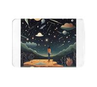 AKGFFDS Doormat floor mat 16x24in Praying under the starry sky Printing water-absorbent Anti-slip, for front doors, entrances, and bathrooms