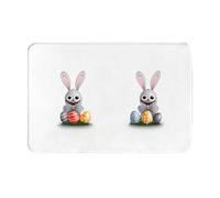 AKGFFDS Doormat floor mat 16x24in The little rabbit looks for Easter eggs Printing water-absorbent Anti-slip, for front doors, entrances, and bathrooms