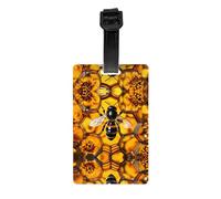 AKGFFDS Doughnut Bee Printing Luggage tag Type Luggage identifier Suitable for Both Men and Women, Printed with Multifunctional and Cute Tags
