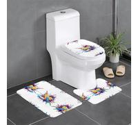 AKGFFDS Flannel anti-slip floor mat three-piece set 24x16in Colour clash Printing thick and comfortable for bathroom, kitchen and toilet