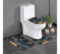 AKGFFDS Flannel anti-slip floor mat three-piece set 24x16in Praying under the starry sky Printing thick and comfortable for bathroom, kitchen and toilet