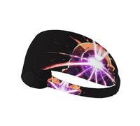 AKGFFDS Four-sided laser Printing Elastic Exercise Headband Sports Head Tie for Men and Women, Soft, Quick-Dry