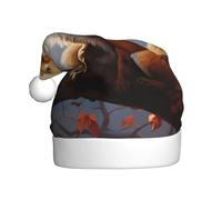 AKGFFDS Fox on a branch Printing Christmas Hat for Adult material is soft and lightweight