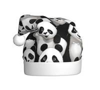 AKGFFDS Giant pandas huddled together Printing Christmas Hat for Adult material is soft and lightweight