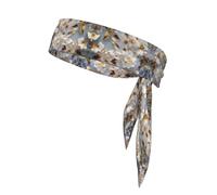 AKGFFDS Gilt Embroidered Lilies Printing Sports Head Tie Headband for Men and Women, Soft & Breathable Moisture Wicking Athletic