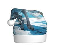 AKGFFDS Glacier Blue Fox Track Printing Christmas Hat for Adult material is soft and lightweight