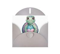 AKGFFDS Gray Holiday greeting check blank card and pearl beautiful blank note block Colorful little turtle Printing