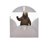 AKGFFDS Gray Holiday greeting check blank card and pearl beautiful blank note block Data Bear Binary Printing
