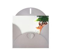 AKGFFDS Gray Holiday greeting check blank card and pearl beautiful blank note block Deer looking into the distance Printing