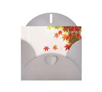 AKGFFDS Gray Holiday greeting check blank card and pearl beautiful blank note block Falling maple leaves Printing