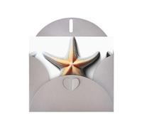 AKGFFDS Gray Holiday greeting check blank card and pearl beautiful blank note block Five-cornered starfish Printing