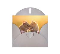 AKGFFDS Gray Holiday greeting check blank card and pearl beautiful blank note block Intimate mice Printing