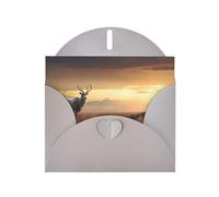 AKGFFDS Gray Holiday greeting check blank card and pearl beautiful blank note block Lonely Animals Printing