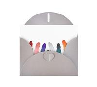 AKGFFDS Gray Holiday greeting check blank card and pearl beautiful blank note block Seven-root colored feathers Printing